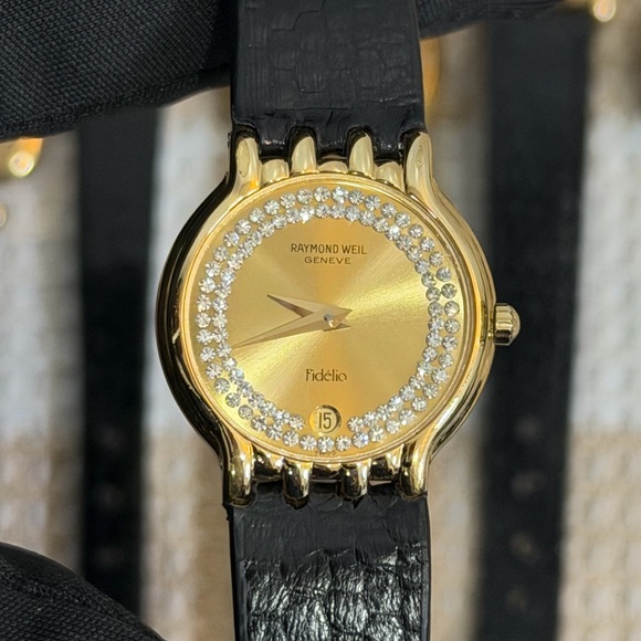 Raymond Weil Accessories - Vintage 1990s Raymond Weil Fidelio Women’s Watch - Crystal Set Halo Dial